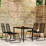 Set da Pranzo da Giardino 5 pz Nero