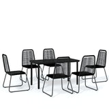 Set Mobili da Pranzo per Giardino 7 pz Nero