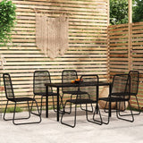 Set Mobili da Pranzo per Giardino 7 pz Nero