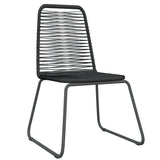 Set da Pranzo per Giardino 7 pz con Cuscini Nero