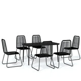Set da Pranzo da Giardino 7 pz Nero