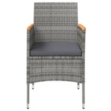 Set da Pranzo da Giardino 5 pz con Cuscini Grigio e Nero