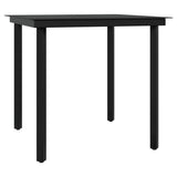 Set da Pranzo da Giardino 5 pz con Cuscini Grigio e Nero