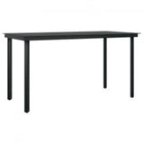 Set da Pranzo da Giardino 5 pz con Cuscini Grigio e Nero