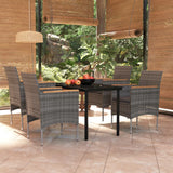 Set da Pranzo da Giardino 5 pz con Cuscini Grigio e Nero