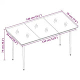 Set da Pranzo da Giardino 5 pz con Cuscini Grigio e Nero