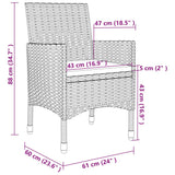 Set da Pranzo da Giardino 7 pz con Cuscini Polyrattan e Vetro