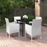 Set da Pranzo da Giardino 5 pz con Cuscini Polyrattan e Vetro