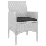 Set da Pranzo da Giardino 5 pz con Cuscini Polyrattan e Vetro
