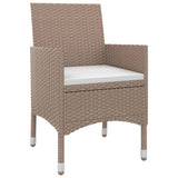 Set da Pranzo da Giardino 5 pz e Cuscini in Polyrattan e Vetro