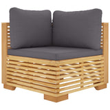 Set Divani da Giardino 6 pz con Cuscini Legno Massello di Teak