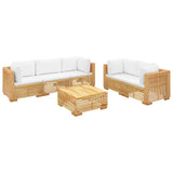 Set Divani da Giardino 6 pz con Cuscini Legno Massello di Teak