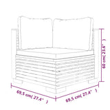 Set Divani da Giardino 6 pz con Cuscini Legno Massello di Teak
