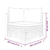 Set Divani da Giardino 6 pz con Cuscini Legno Massello di Teak