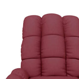 Poltrona Massaggiante Elettrica Rosso Vino in Tessuto