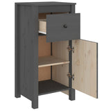Credenze 2 pz Grigie 40x35x80 cm in Legno Massello di Pino