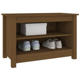 Scarpiera Ambrata 70x38x45,5 cm in Legno Massello di Pino