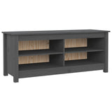 Scarpiera Grigia 110x38x45,5 cm in Legno Massello di Pino