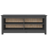 Scarpiera Grigia 110x38x45,5 cm in Legno Massello di Pino