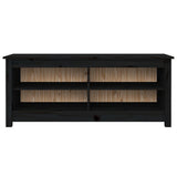 Scarpiera Nera 110x38x45,5 cm in Legno Massello di Pino