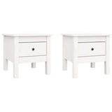 Tavolini 2 pz Bianchi 40x40x39 cm Legno Massello di Pino
