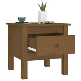 Tavolini 2 pz Ambrati 40x40x39 cm Legno Massello di Pino