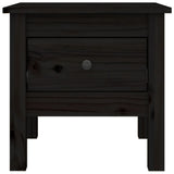 Tavolini 2 pz Neri 40x40x39 cm in Legno Massello di Pino