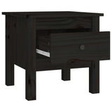 Tavolini 2 pz Neri 40x40x39 cm in Legno Massello di Pino