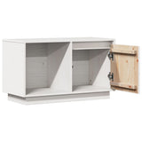 Mobile Porta TV Bianco 74x35x44 cm in Legno Massello di Pino