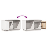 Mobile Porta TV Bianco 74x35x44 cm in Legno Massello di Pino