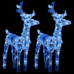 Renne di Natale 2 pz Blu 80 LED in Acrilico