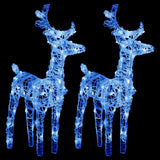 Renne di Natale 2 pz Blu 80 LED in Acrilico