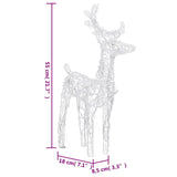 Renne di Natale 2 pz Multicolore 80 LED in Acrilico