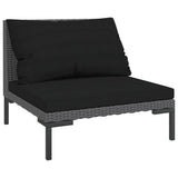 Set Divani da Giardino 7 pz con Cuscini Polyrattan Grigio Scuro