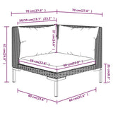 Set Divani da Giardino 7 pz con Cuscini Polyrattan Grigio Scuro