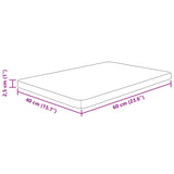 Piano Bagno 60x40x2,5 cm in Legno Massello Non Trattato