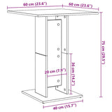 Tavolo da Bistrot Rovere Marrone 60x60x75 cm Legno truciolato