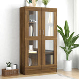 Mobile Vetrina Rovere Marrone 82,5x30,5x150cm Legno truciolato