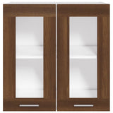 Mobile Pensile con Vetro Lyon Rovere Marrone 60x31x60 cm