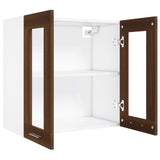 Mobile Pensile con Vetro Lyon Rovere Marrone 60x31x60 cm