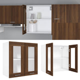 Mobile Pensile con Vetro Lyon Rovere Marrone 60x31x60 cm