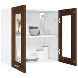 Mobile Pensile con Vetro Lyon Rovere Marrone 60x31x60 cm