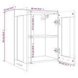 Mobile Pensile con Vetro Lyon Rovere Marrone 60x31x60 cm
