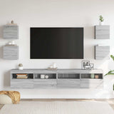 Armadietti TV Montati a Parete 4 pz Grigio Sonoma 30,5x30x30 cm