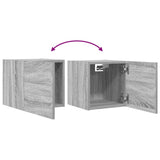 Armadietti TV Montati a Parete 4 pz Grigio Sonoma 30,5x30x30 cm