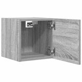 Armadietti TV Montati a Parete 4 pz Grigio Sonoma 30,5x30x30 cm