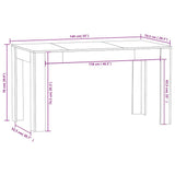 Tavolo da Pranzo Rovere Fumo 140x74,5x76 cm Legno truciolato