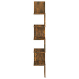 Mensola Muro Angolo Rovere Fumo 20x20x127,5cm Truciolato