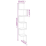Mensola Muro Angolo Rovere Fumo 20x20x127,5cm Truciolato