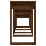 Tavolini Impilabili 3 pz Rovere Marrone in Legno truciolato
